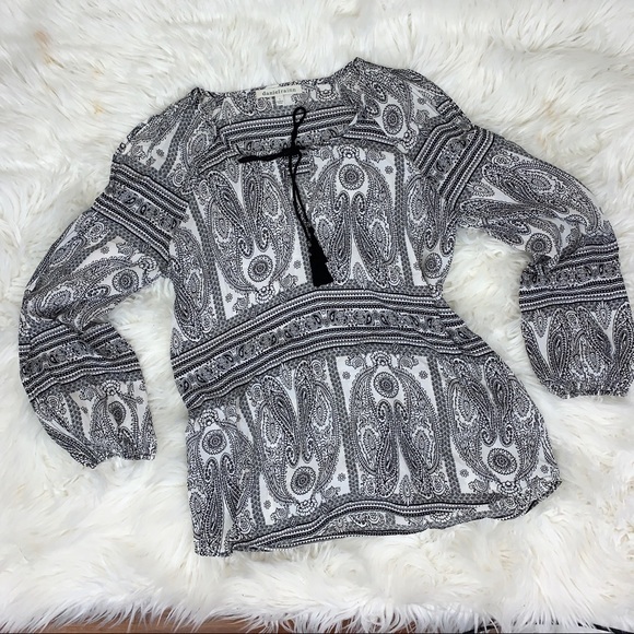 DANIEL RAINN cold boho paisley print shoulder‎ blouse size Small - Picture 3 of 7